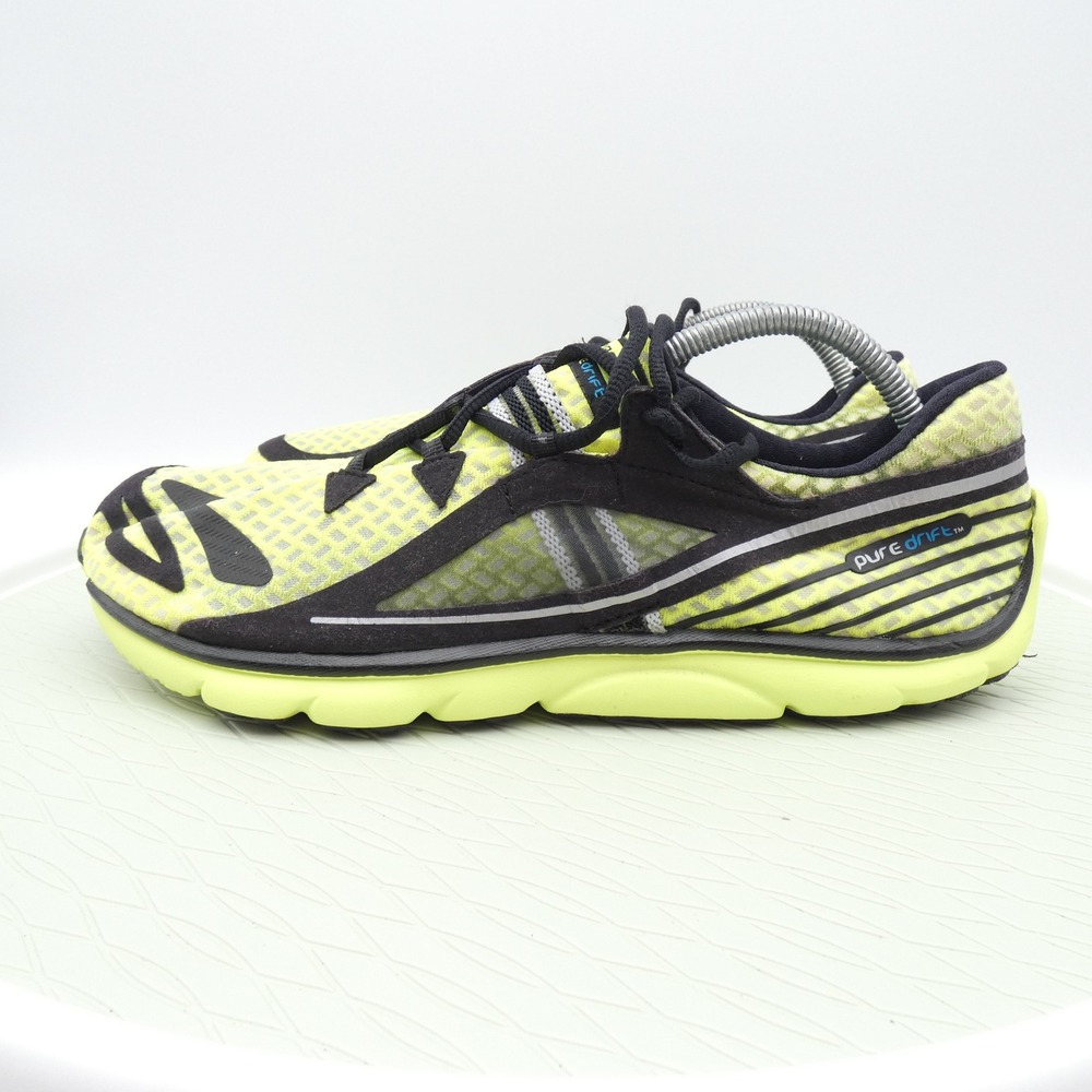 Brooks PureDrift Mens Running Shoes Neon Yellow Black 1101411D725 Size 10.5 D